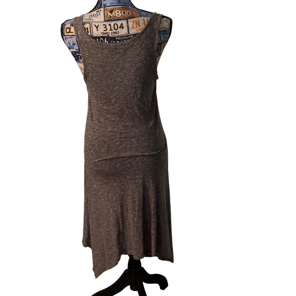 Allsaints AllSaints Ella Flame Assymetrical Gray Marl Tank Dress Sz. S Size S / US 4 / IT 40 - 4 Thumbnail