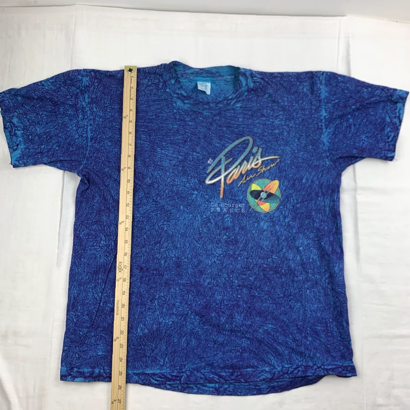 Vintage VINTAGE Paris Air Show Shirt Adult Large Blue 1993 Le Bourget Tie Dye 90s Mens Shirt Size US L / EU 52-54 / 3 - 5 Thumbnail