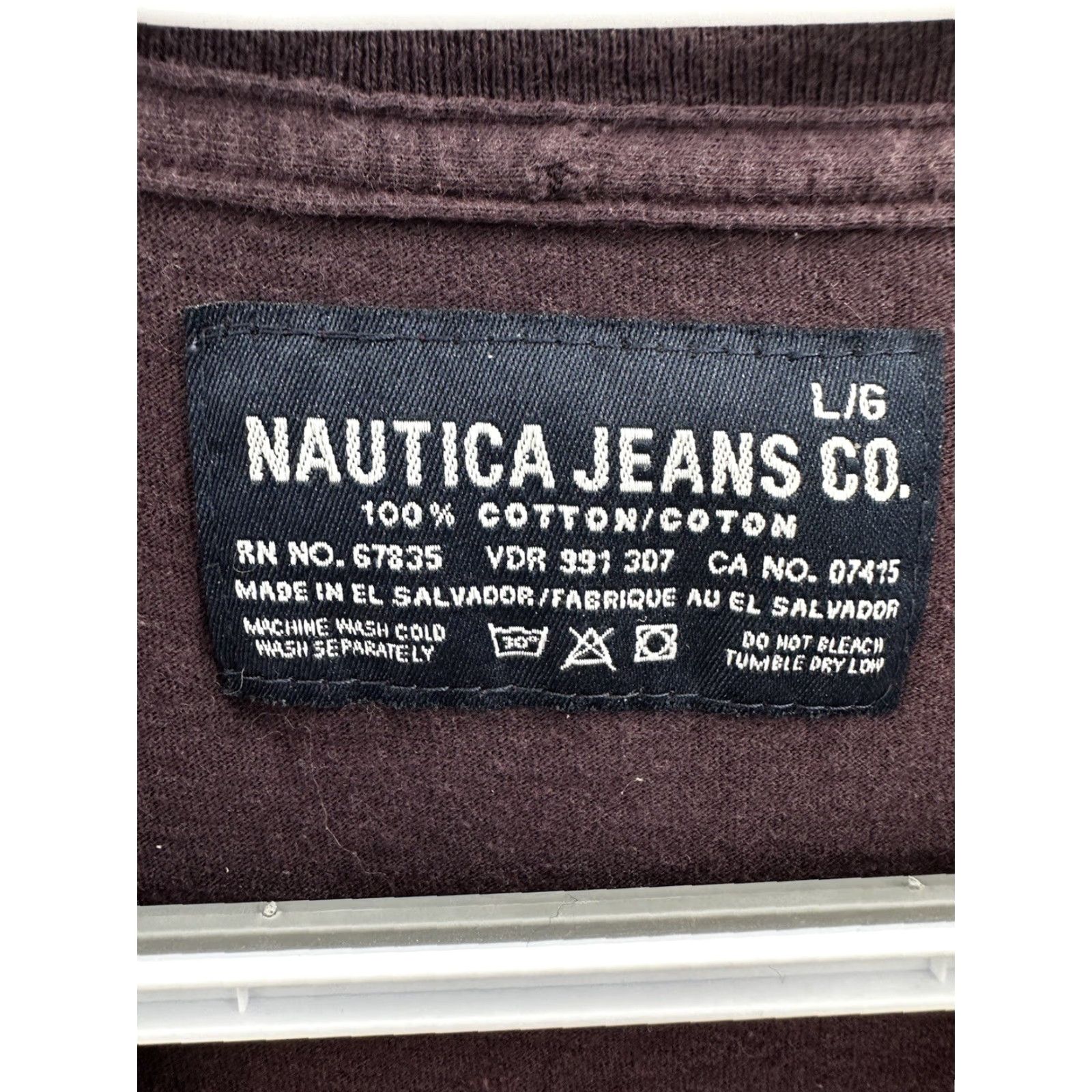 Nautica Nautica Jeans Company Mens T-Shirt Purple Short Sleeve Textured Logo Size L - Regular Fit, Cotton, Round Neck, Casual Shirt, Men Size US L / EU 52-54 / 3 - 4 Thumbnail