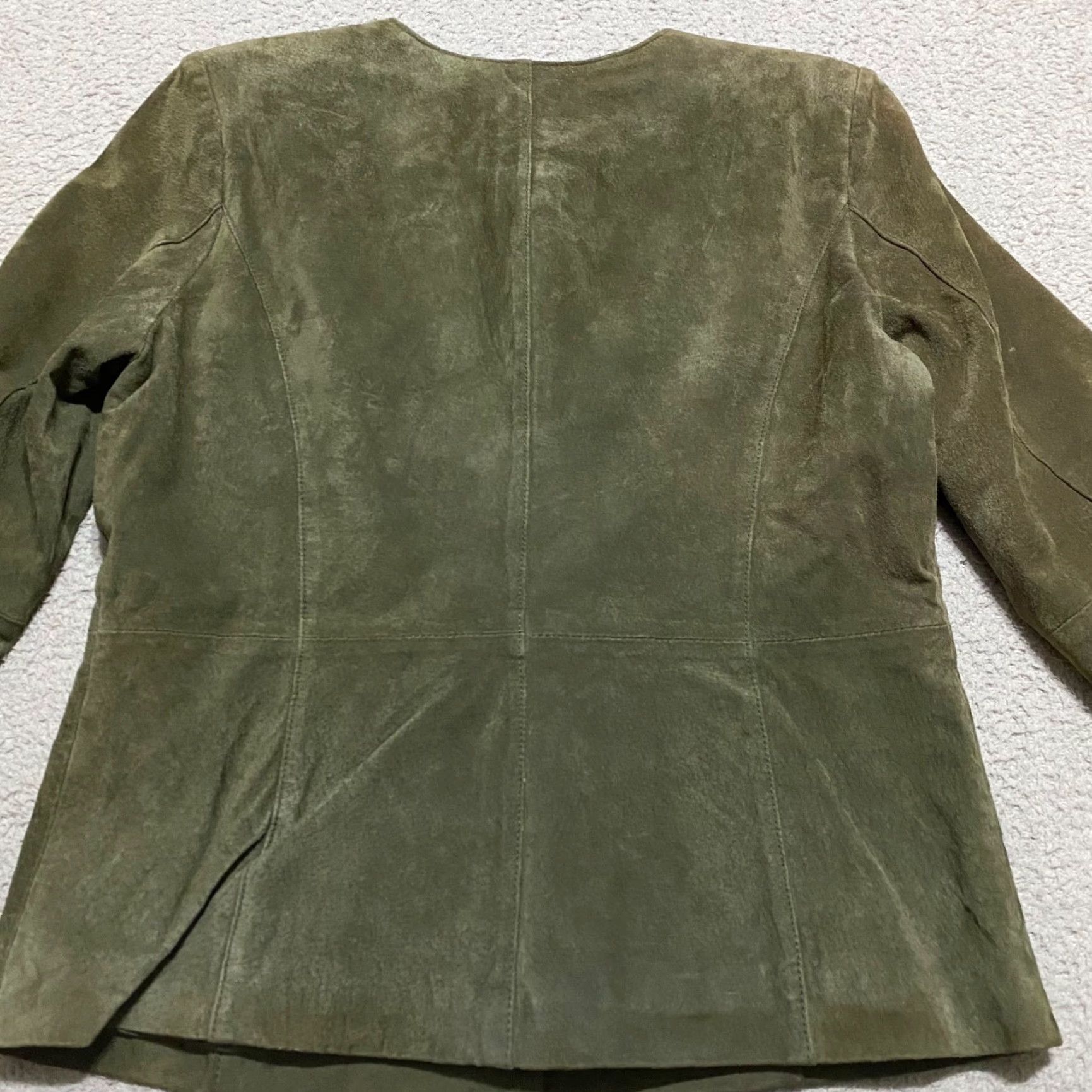 Coldwater Creek Coldwater Creek Womens Jacket PM Green Suede Leather Lined Petites Button Up Casual Travel Classic Mature Preppy Y2K Old Money Size M / US 6-8 / IT 42-44 - 2 Thumbnail
