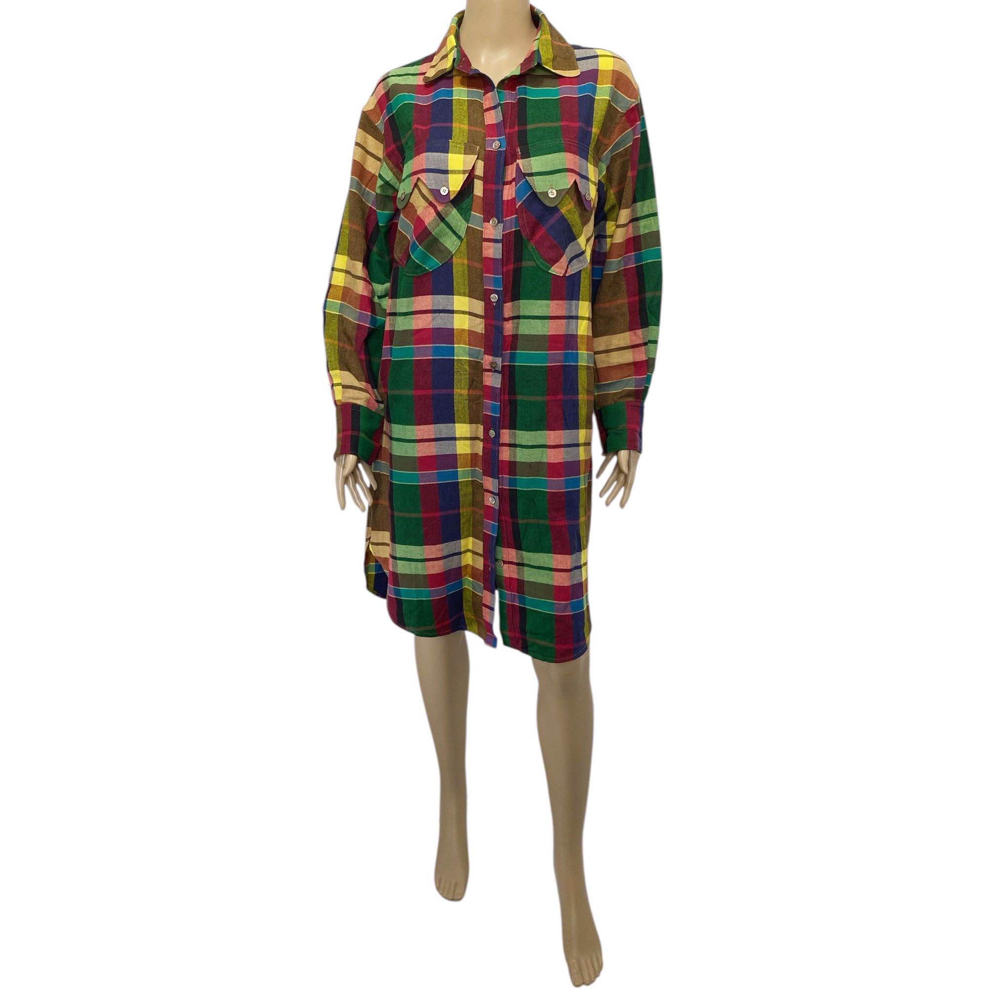Tsumori Chisato Multicolor Plaid Button Down Shirt Dress Size M / US 6-8 / IT 42-44 - 2 Thumbnail