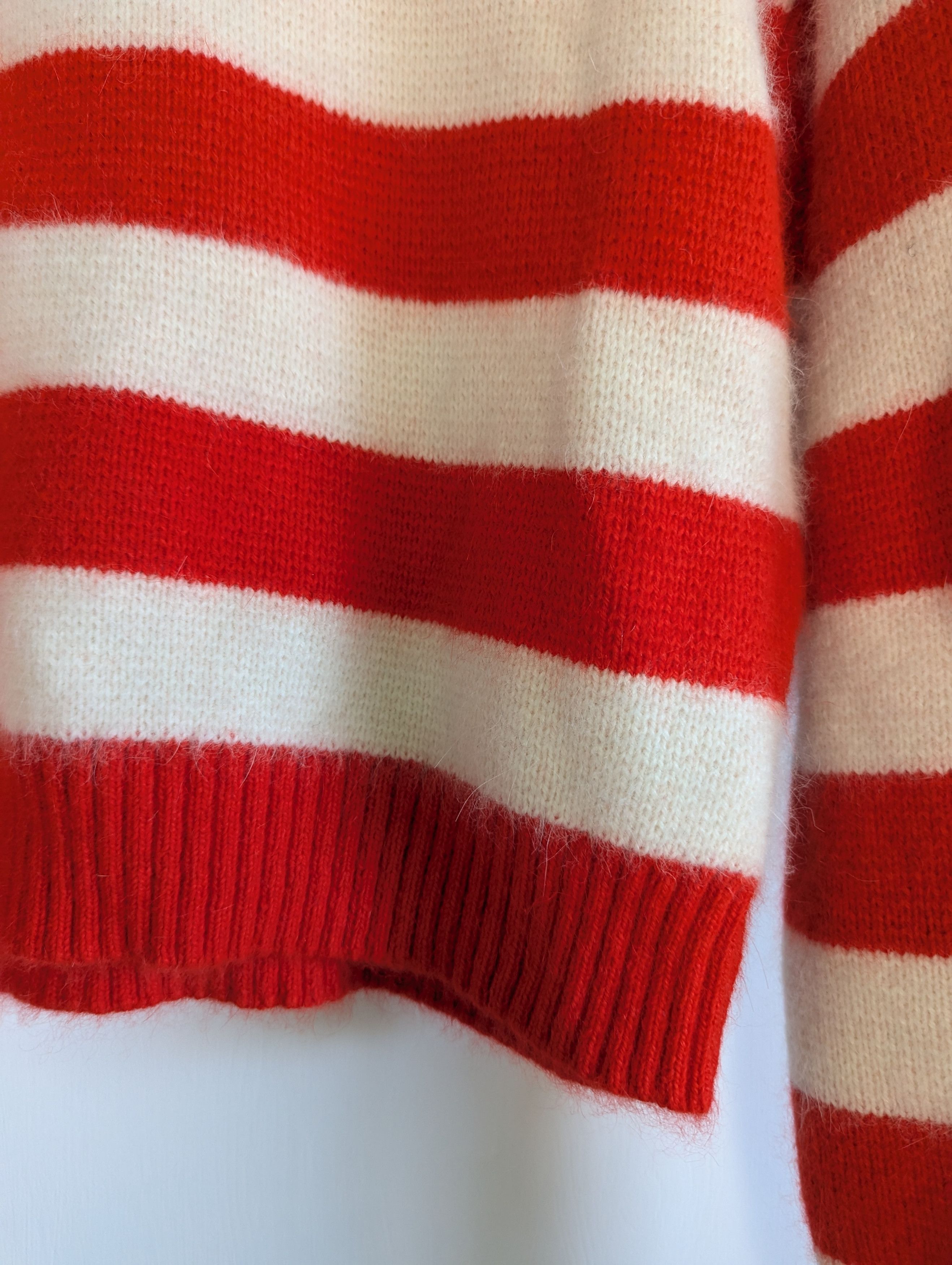 Diane von Furstenberg DVF Diane Von Furstenberg Red white striped angora sweater Size S / US 4 / IT 40 - 2 Thumbnail