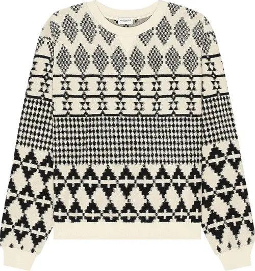 Saint Laurent Paris o1bcso1str1124 Sweatshirt In Jacquard in Natural/Black Size US L / EU 52-54 / 3 - 1 Thumbnail