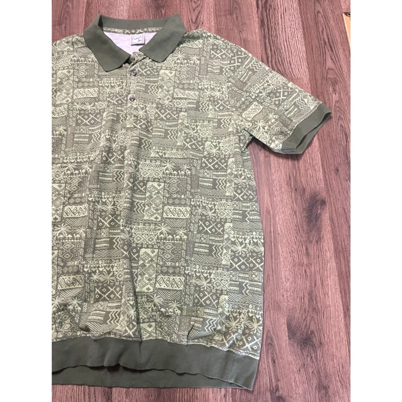 Haband Haband Polo Shirt, Men's Size Medium, Green, 1/4 Buttons, Short Sleeve Size US M / EU 48-50 / 2 - 4 Thumbnail