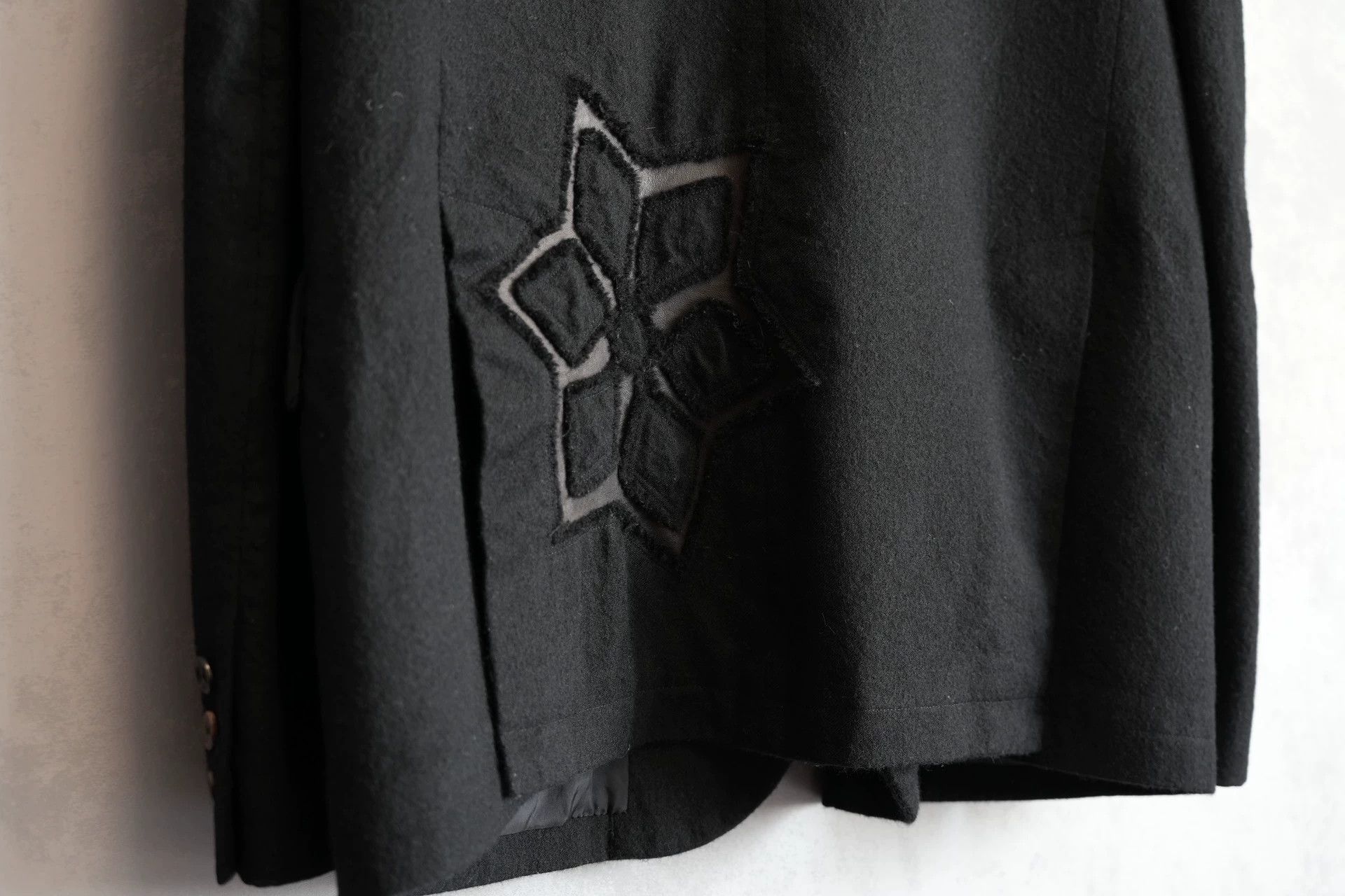 Yohji Yamamoto Yohji Yamamoto 03AW Leather-Panel Wool Jacket Size 4 Size US XL / EU 56 / 4 - 5 Thumbnail