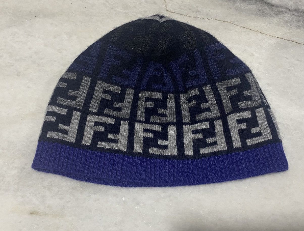 Fendi Fendi Cashmere Zucca Monogram Beanie Size ONE SIZE - 2 Thumbnail