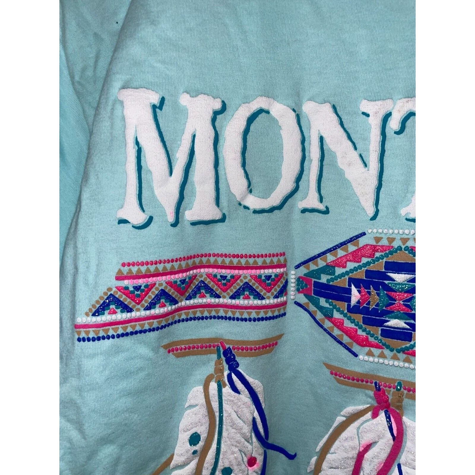 Jerzees Vintage Montana Shirt Native American Feather Tee VTG 90s L Size US L / EU 52-54 / 3 - 4 Thumbnail