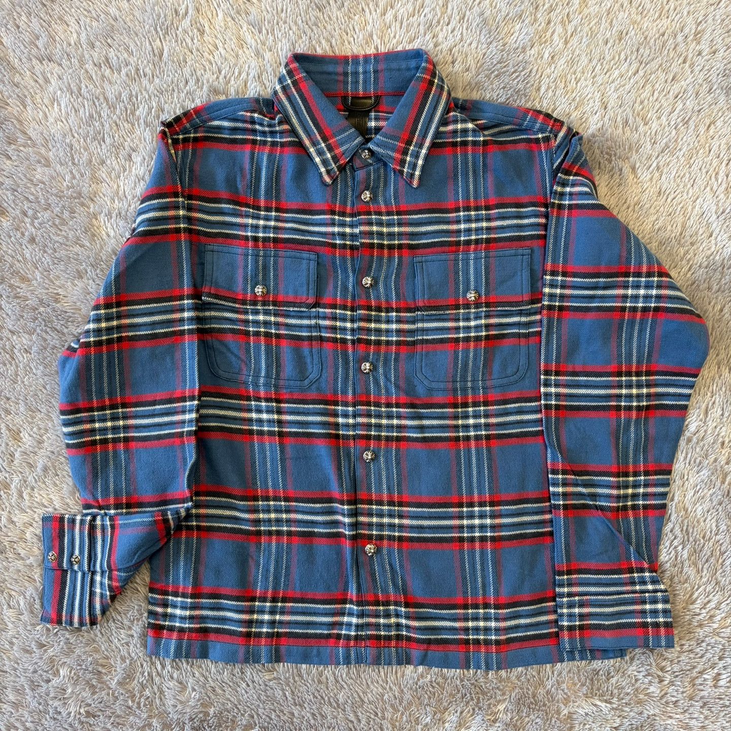 Chrome Hearts Chrome Hearts Blueberry Wine Harvester Plaid Shirt Size US S / EU 44-46 / 1 - 1 Thumbnail