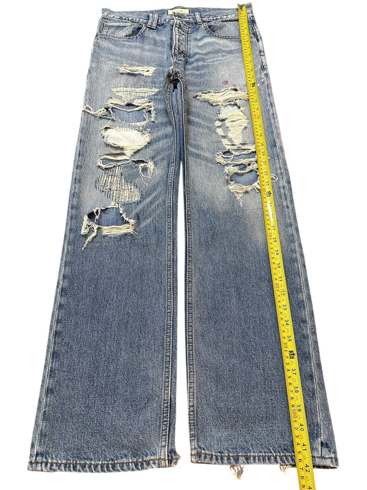 Hysteric Glamour Vintage Japanese Brand Blue Faded Distressed Loose Jeans Size US 32 / EU 48 - 12 Thumbnail