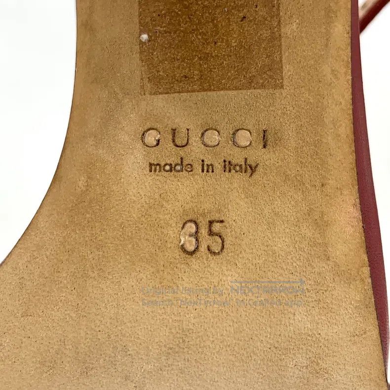 Gucci Gucci Dark red horse buckle one-string thick high-heeled s Size US 4.5 / IT 34.5 - 6 Thumbnail