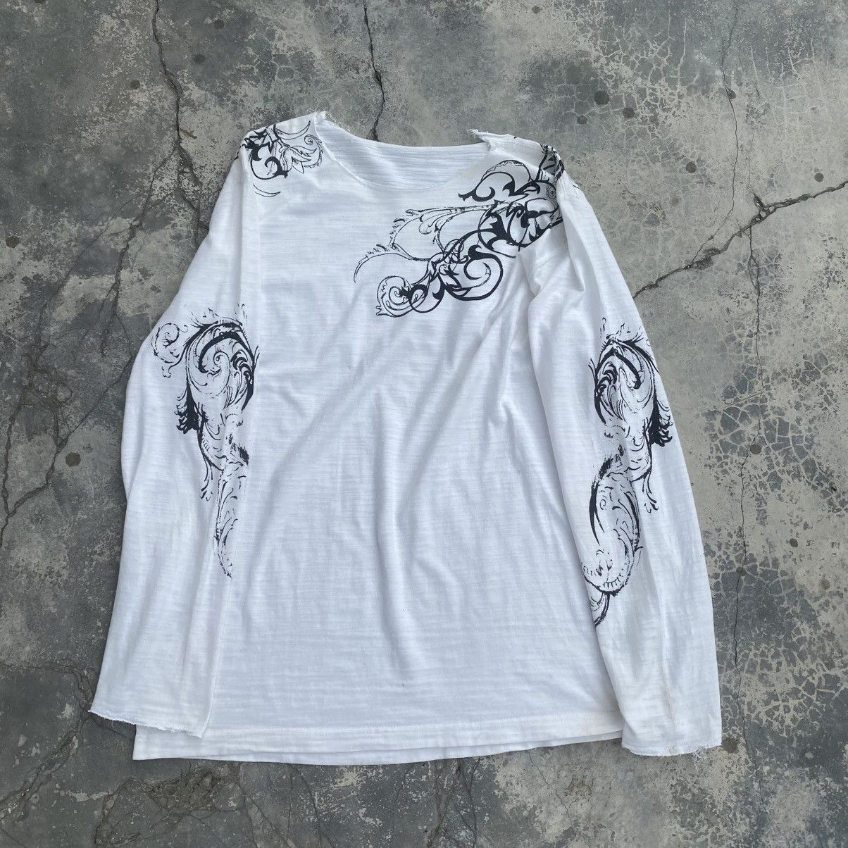 Tornado Mart Tribal Print Shirt with Raw Neck & Sleeves Size US M / EU 48-50 / 2 - 1 Thumbnail