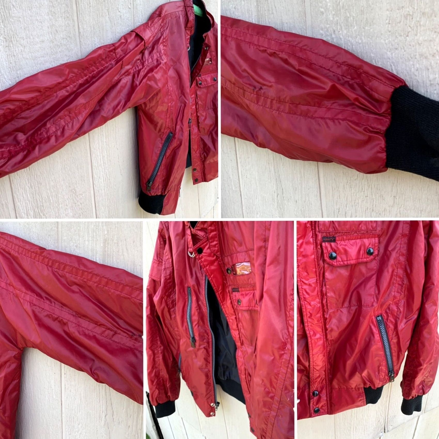 Vintage VINTAGE cafe racer windbreaker jacket Turbo “S” By Silton Size L Red 1980s Taiwan R.O.C. Mens Size US L / EU 52-54 / 3 - 6 Thumbnail