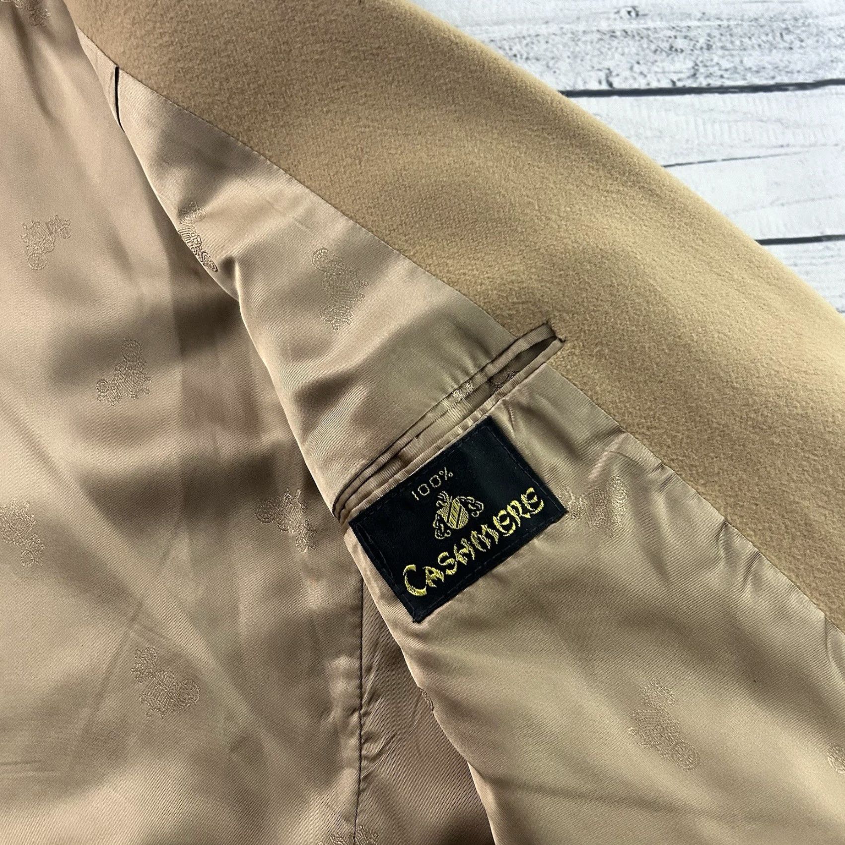 Vintage Harcourt & James Blazer 100% Cashmere Beige Tan 44 Men Vintage? Size 44R - 6 Thumbnail