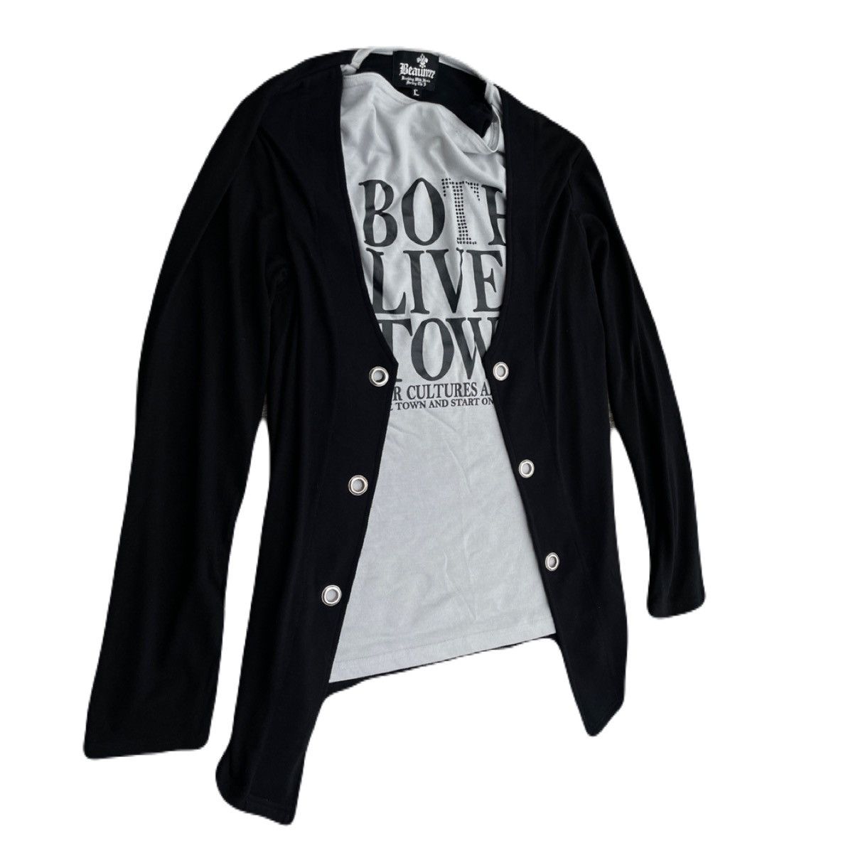 If Six Was Nine 2000s Japanese archive Vkei Layered Drape Docking Cardigan Size US S / EU 44-46 / 1 - 3 Thumbnail