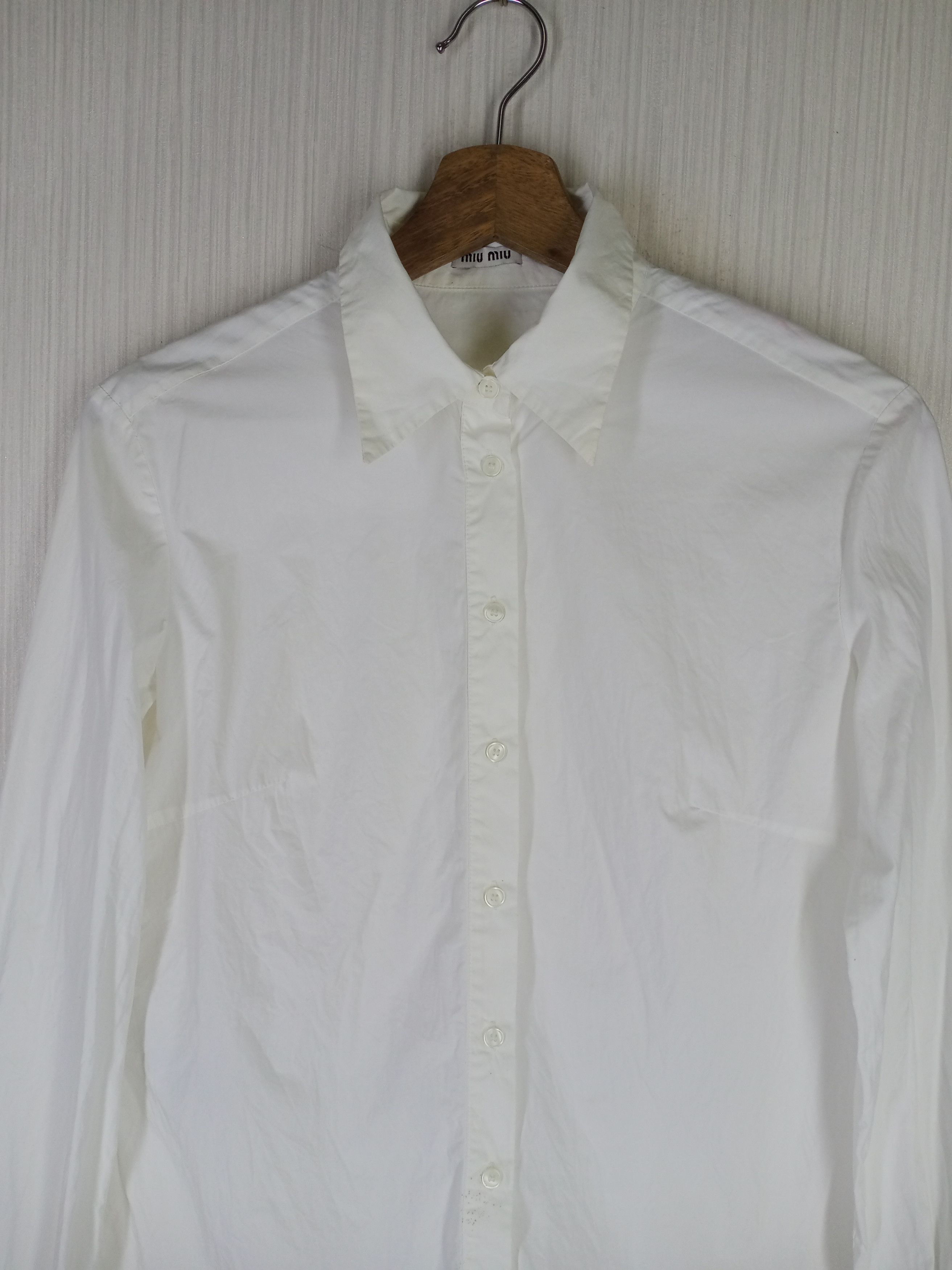 Miu Miu Miu Miu White Shirt Size S / US 4 / IT 40 - 2 Thumbnail