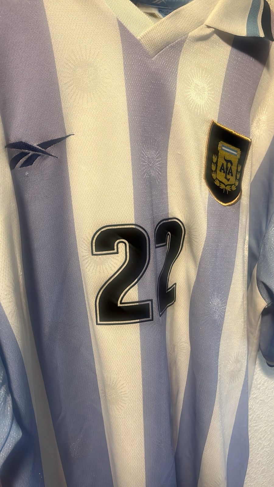 Reebok Argentina 1999 Home Riquelme #22 Reebok XL Original Vintage Size US XL / EU 56 / 4 - 3 Thumbnail