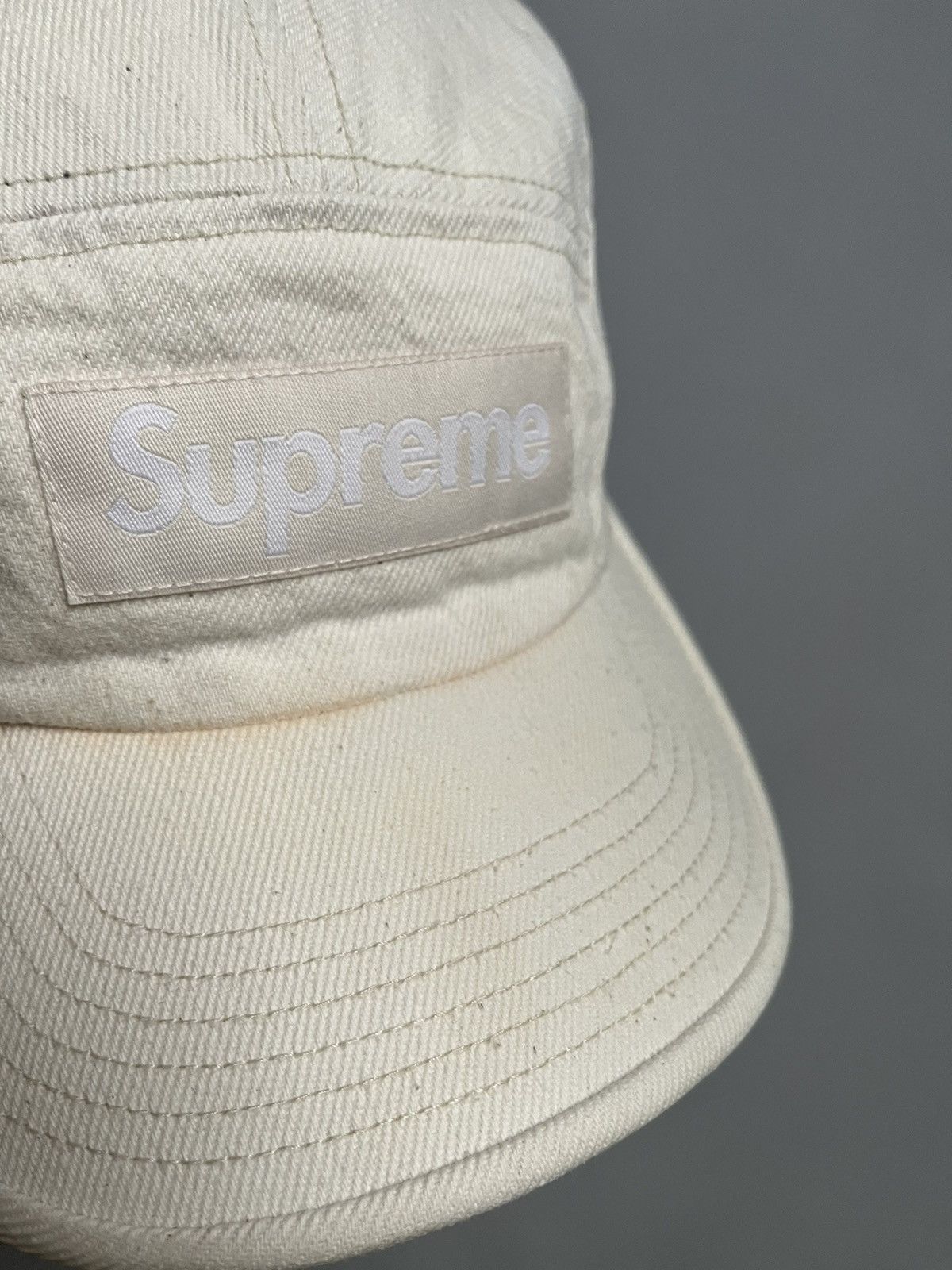 Supreme SUPREME White Canvas 5 Panel Cotton Cap Hat Size ONE SIZE - 5 Thumbnail