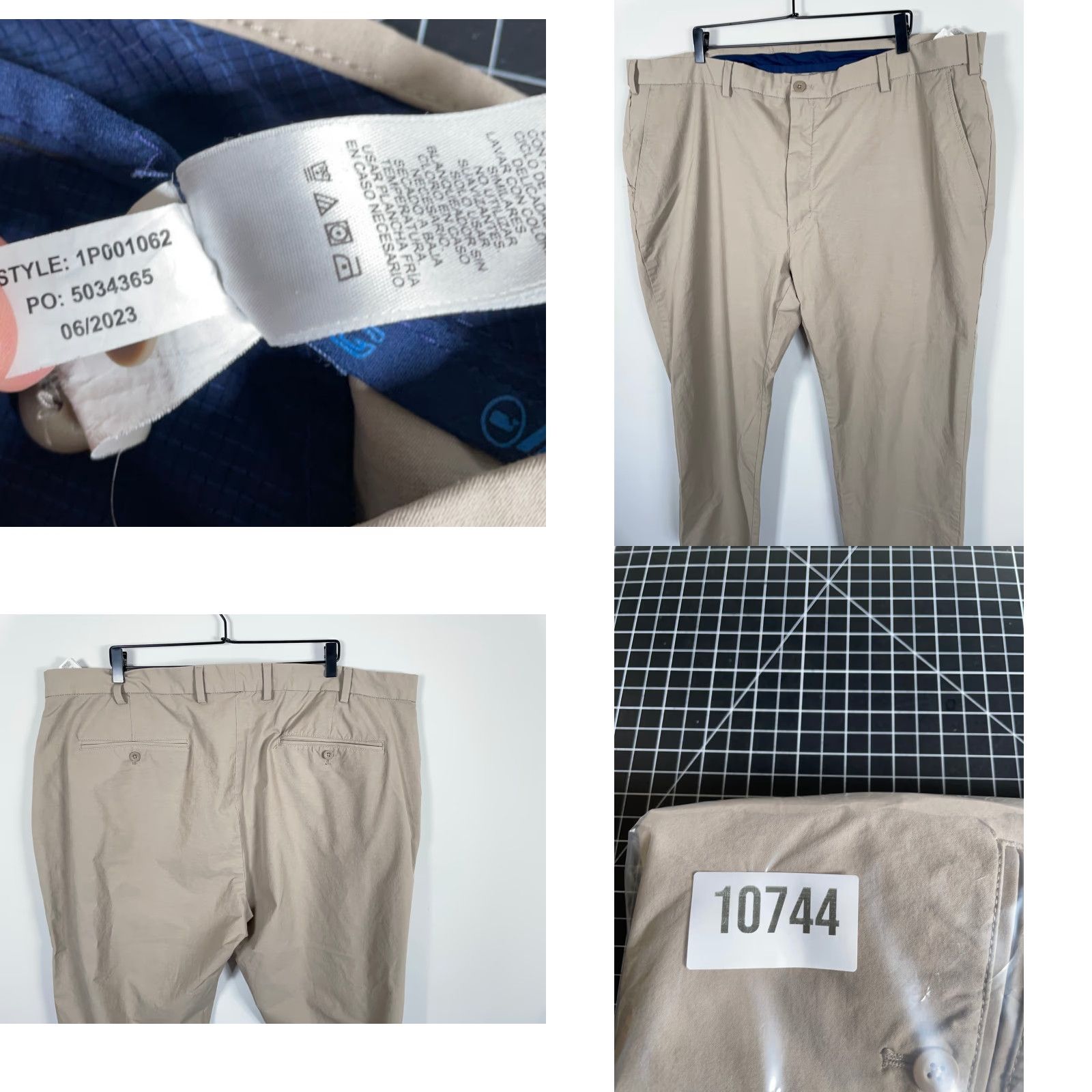 Vineyard Vines VINEYARD VINES On The Go Pants Men 46 x 31 Beige Cotton Stretch Chino Zip Flat Front Pockets Regular 31in Inseam Wellness Size US 30 / EU 46 - 9 Thumbnail