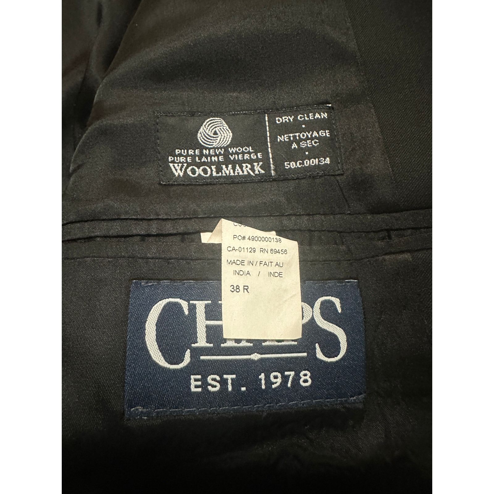 Chaps Chaps black wool two button blazer size 38R Size 38R - 4 Thumbnail