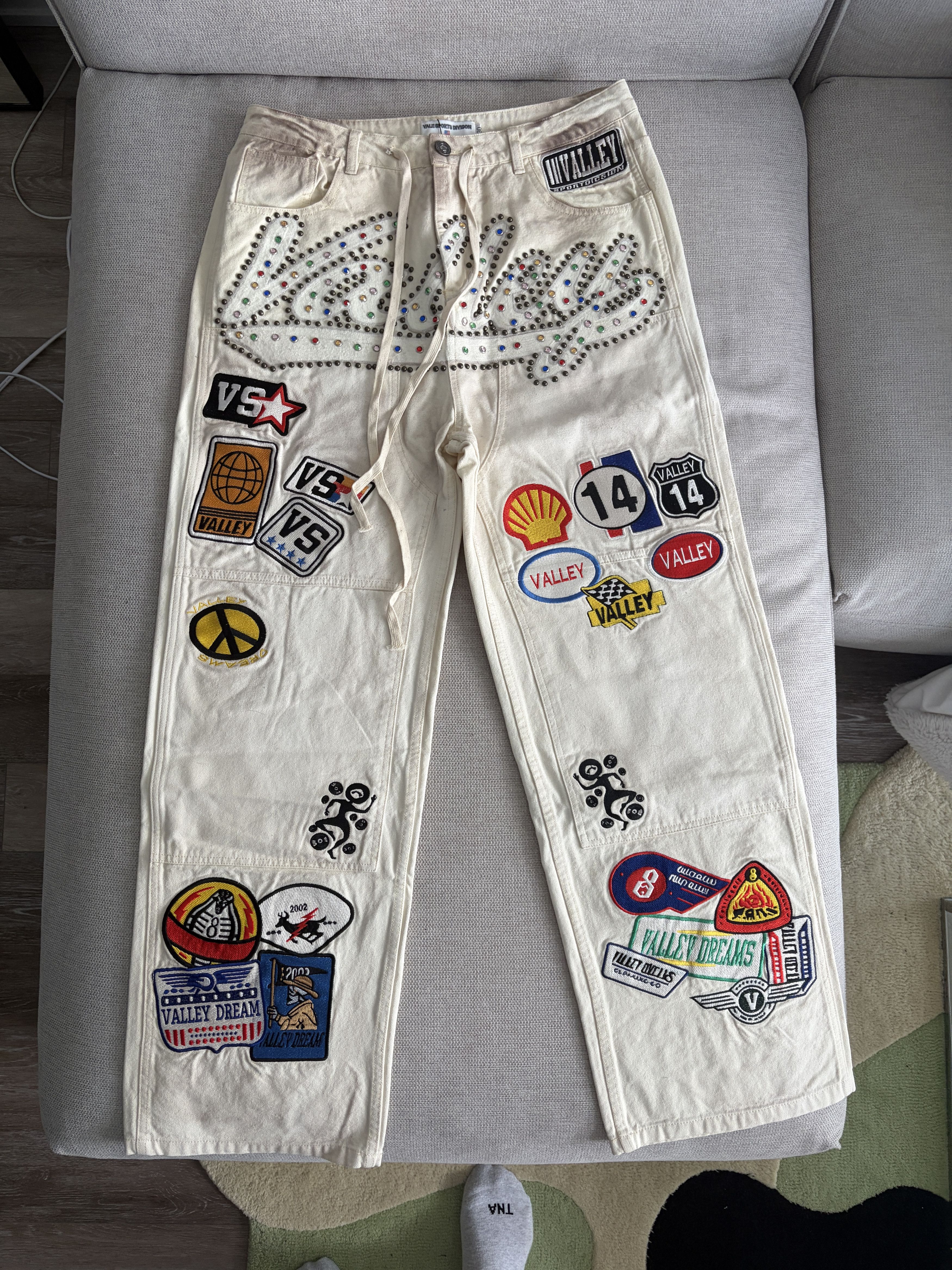 Vale Vale Forever Cream 1980s Painters Pants Off-White Size US 30 / EU 46 - 1 Thumbnail