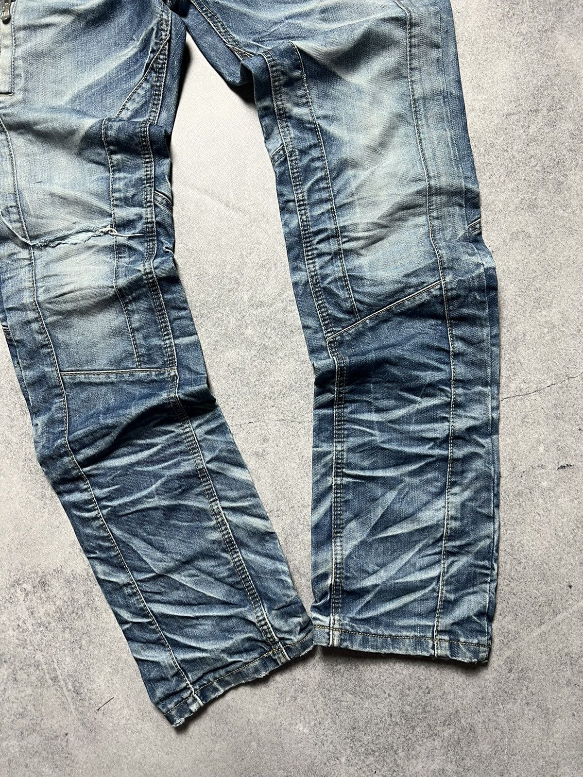 Japanese Brand Y2K Gothic Alt Rick Owens Style Trashed Mudwash Jeans Size US 31 - 2 Thumbnail