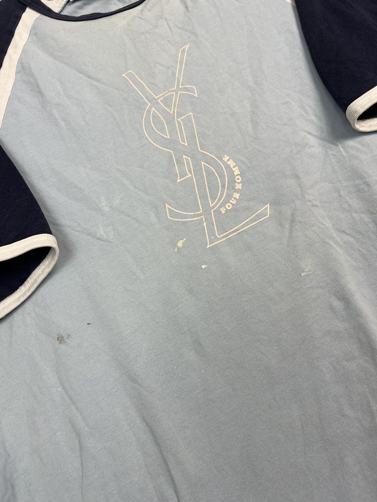 Vintage × Yves Saint Laurent Tshirt Yves Saint Laurent YSL Big Logo Size US L / EU 52-54 / 3 - 4 Thumbnail