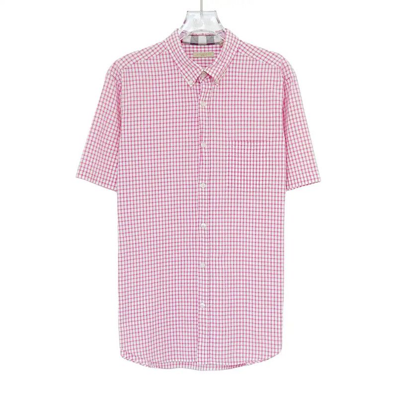 Burberry Burberry Pink Check Short Sleeve Shirt Size L / US 10 / IT 46 - 1 Thumbnail