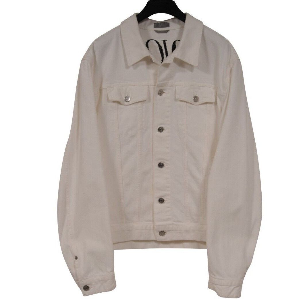 Dior Pettibon Logo Jean Trucker Jacket White Size US XL / EU 56 / 4 - 1 Thumbnail
