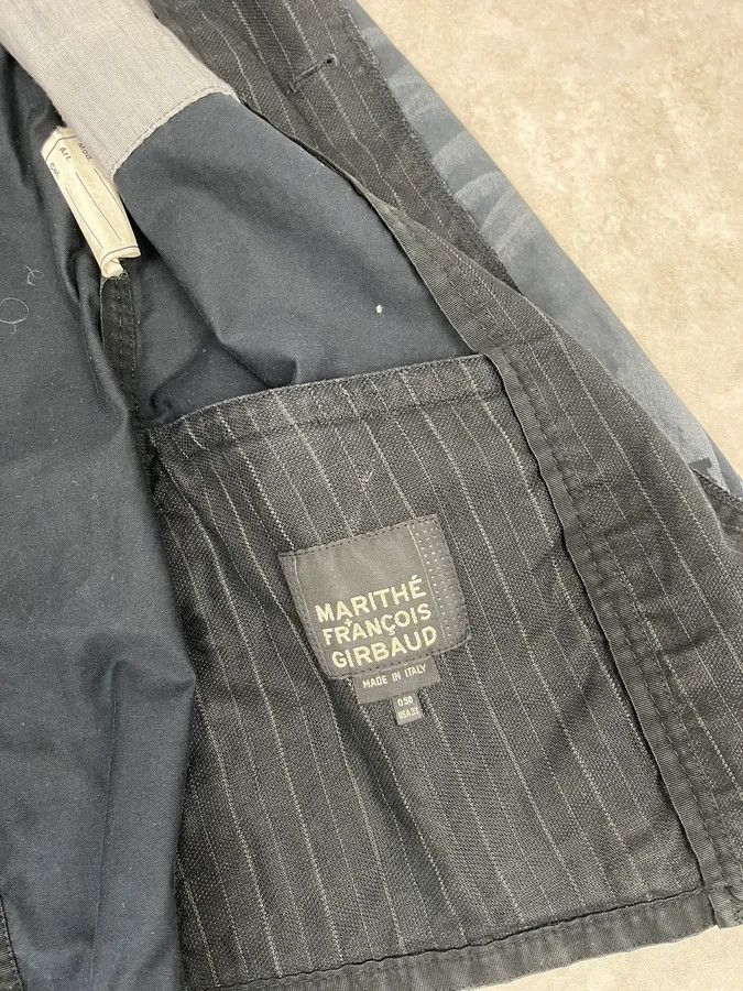 Marithe + Francois Girbaud 2000s Marithé + François Girbaud Dark Grey Printed Abstract Blazer Jacket Size 42R - 8 Thumbnail