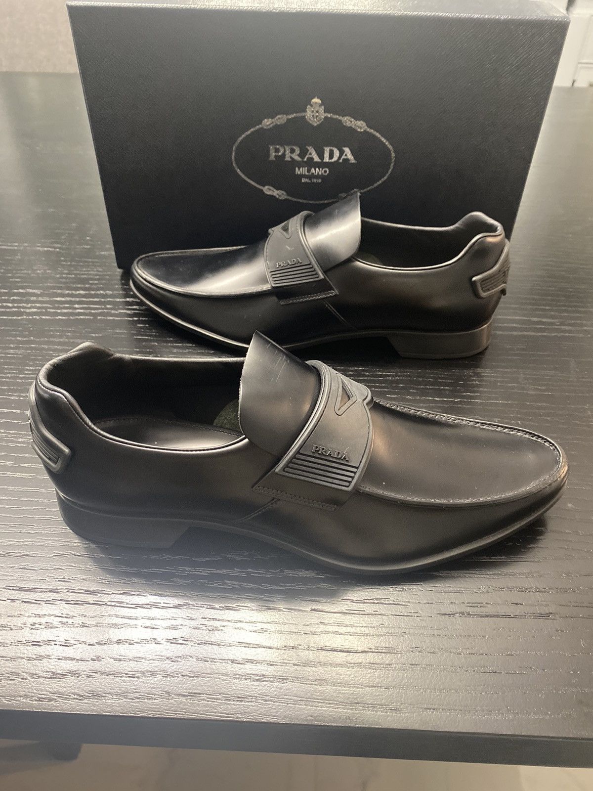 Prada PRADA EXTRAVAGANT POINTED PENNY LOAFER SHOES 2DG094 BLACK Size US 8 / EU 41 - 2 Thumbnail