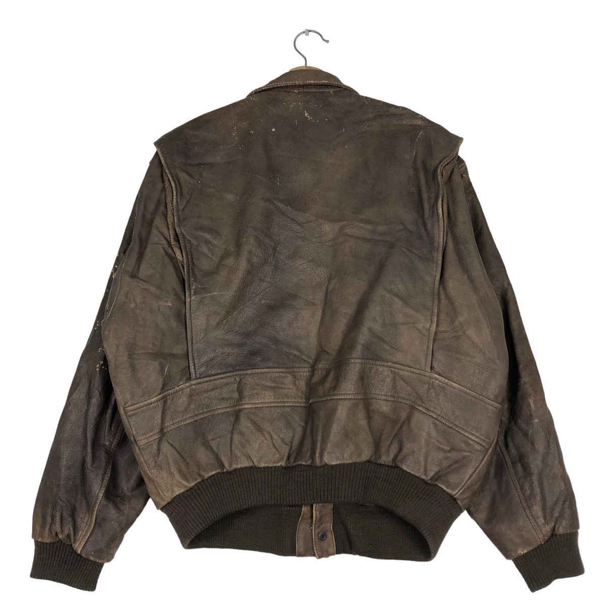 Japanese Brand 🔥Vtg Genuine Leather Jacket Bomber Harajuku Mother Map Size US L / EU 52-54 / 3 - 8 Thumbnail