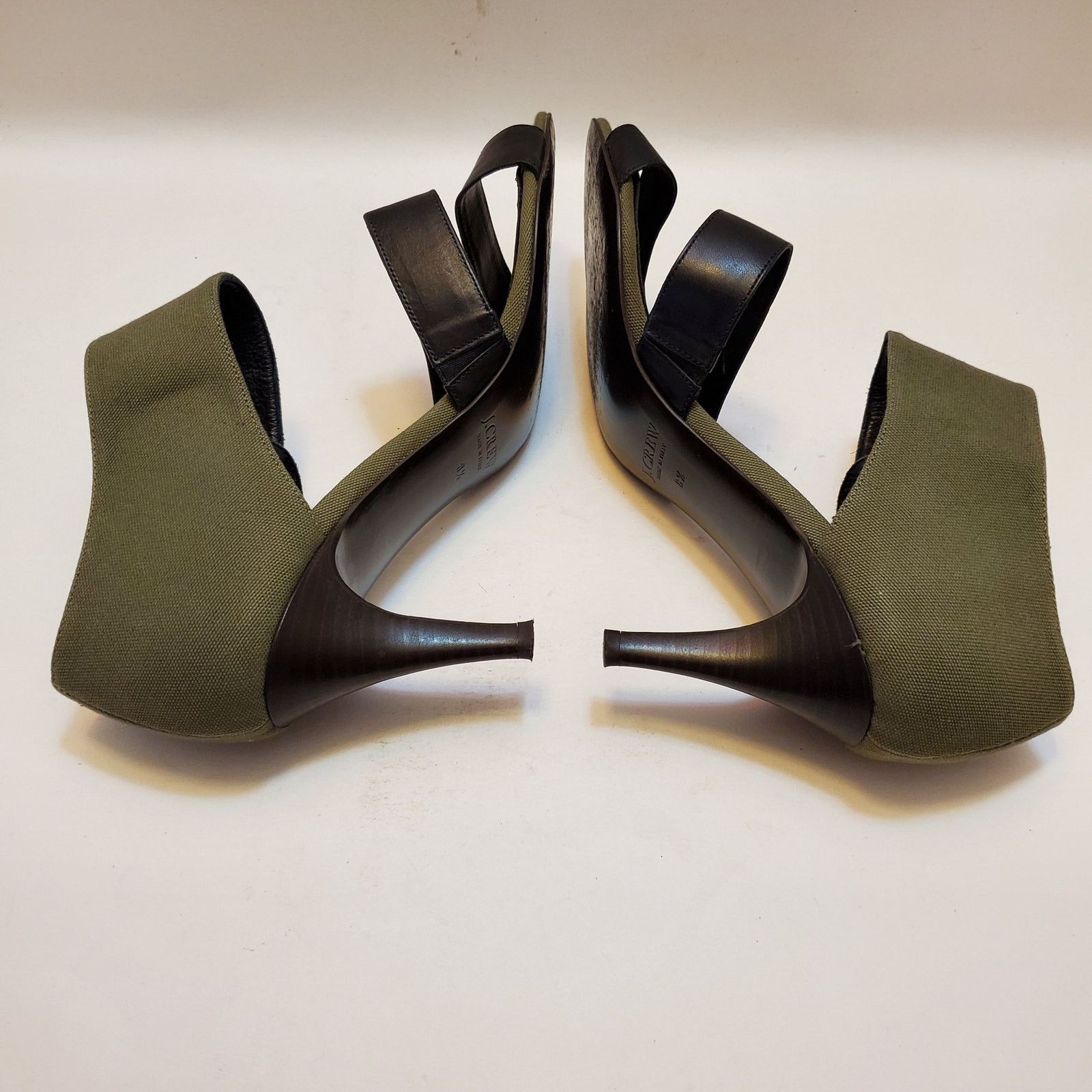J.Crew J Crew Heels Womens 8 1/2 Shoes Green Strappy Double Ankle Size US 8.5 / IT 38.5 - 6 Thumbnail