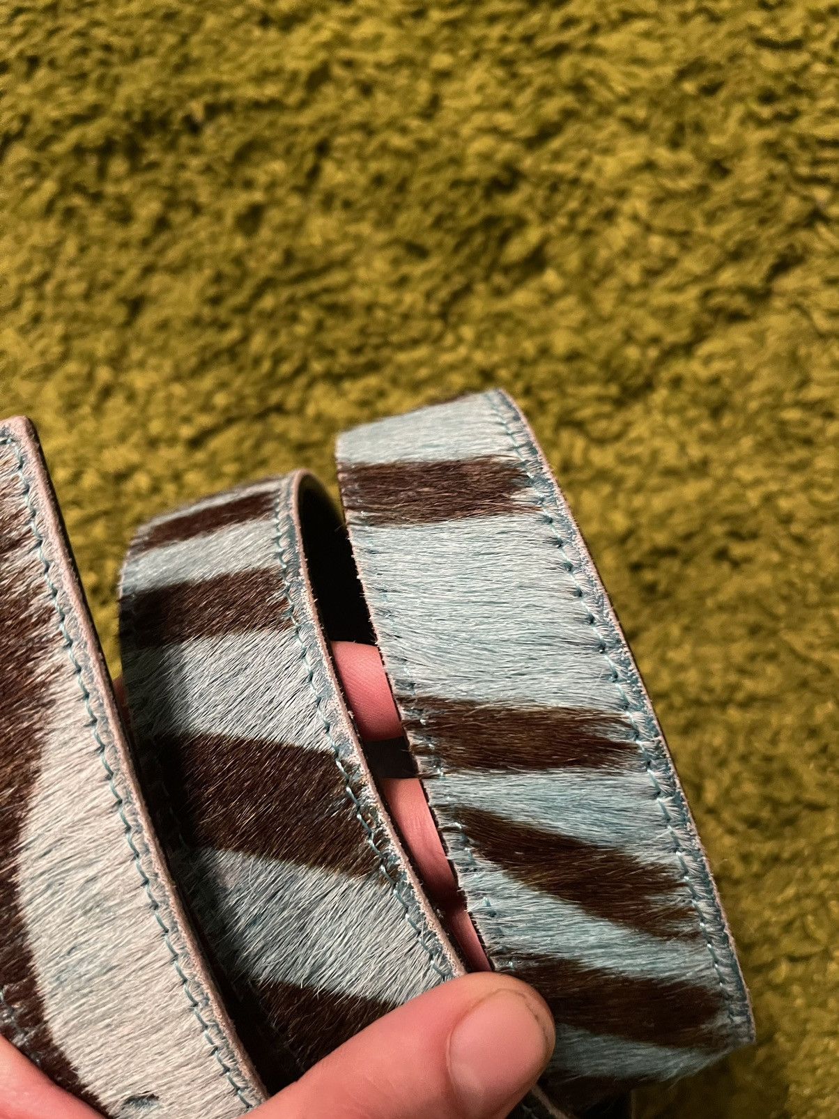 Cowboy Equipment × Vintage Western Cowboy style Y2K vintage real fur leather belt Size 32 - 6 Thumbnail