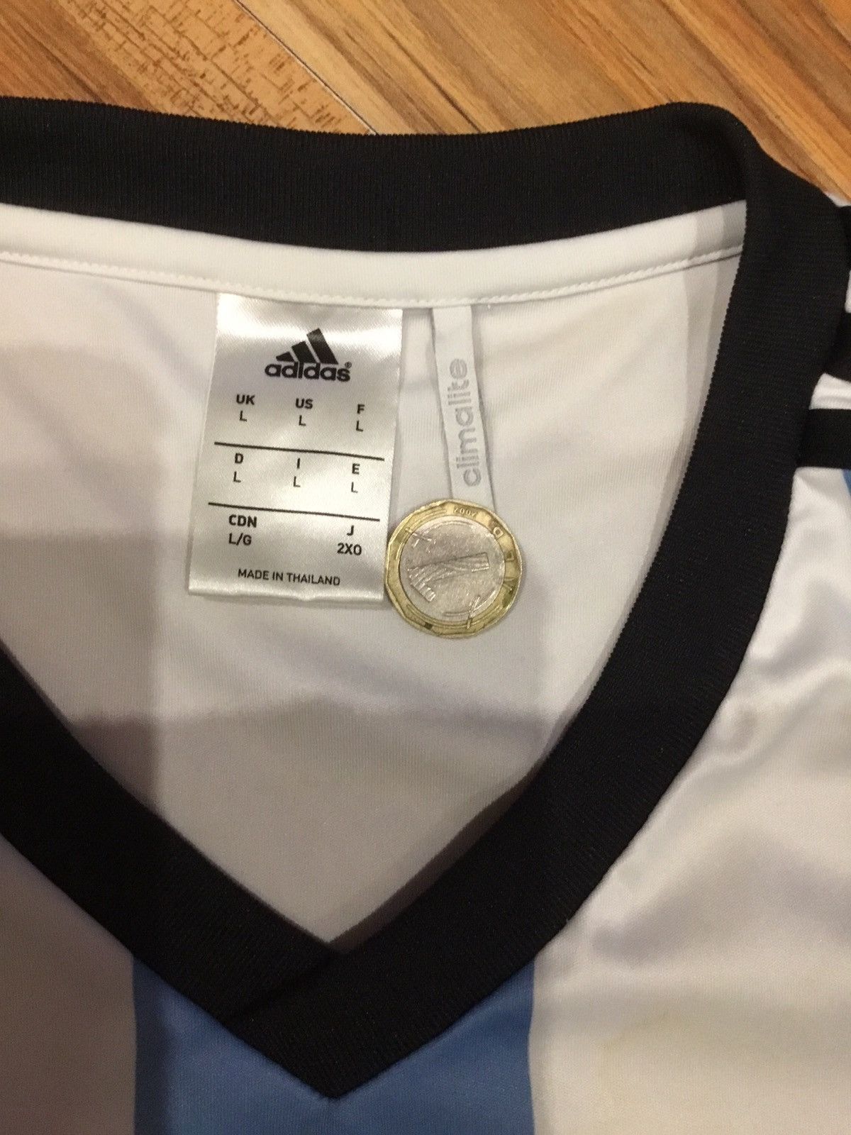 Adidas AFA national jersey Argentina 2013-2014 jerseyfootball shirt Size US L / EU 52-54 / 3 - 5 Thumbnail