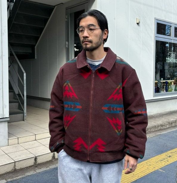 80s Pendleton High Grade Western Wear Aztec Wool Jacket