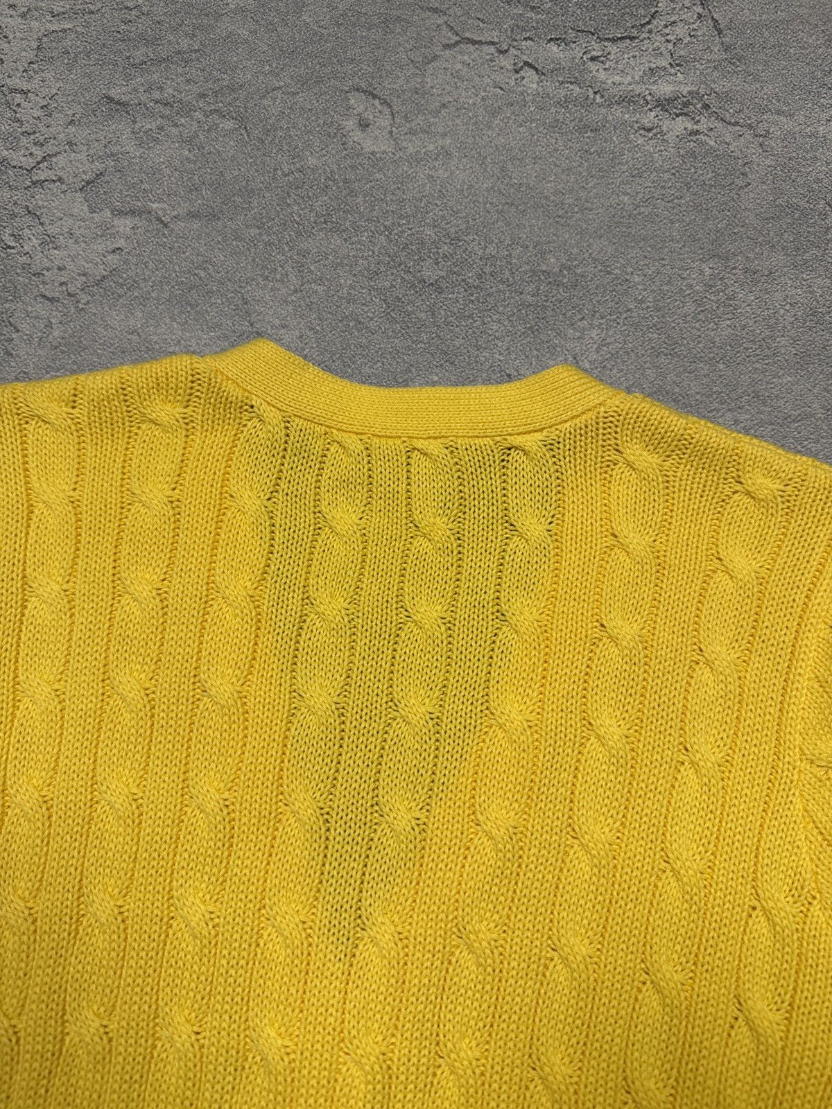 Polo Ralph Lauren Polo Ralph Lauren Women's Yellow Cable-Knit Cotton Cardigan Size L / US 10 / IT 46 - 9 Thumbnail