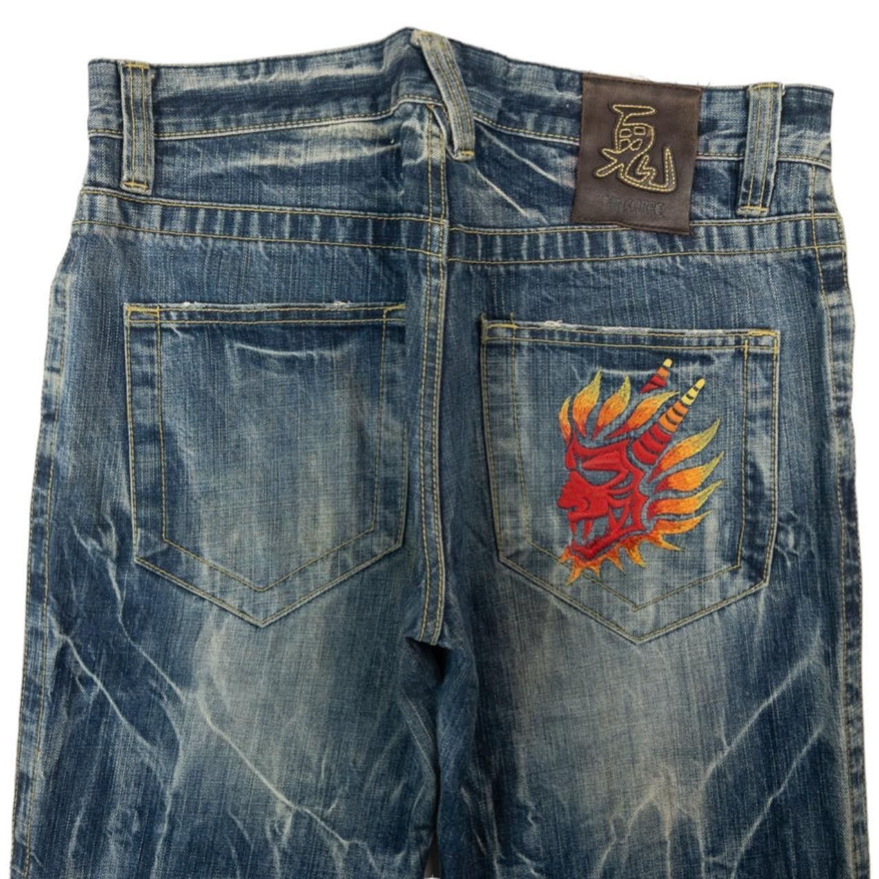 Other Vintage Oniarai Embroidered Devil Japanese Denim Jeans W33 Size US 33 - 1 Thumbnail