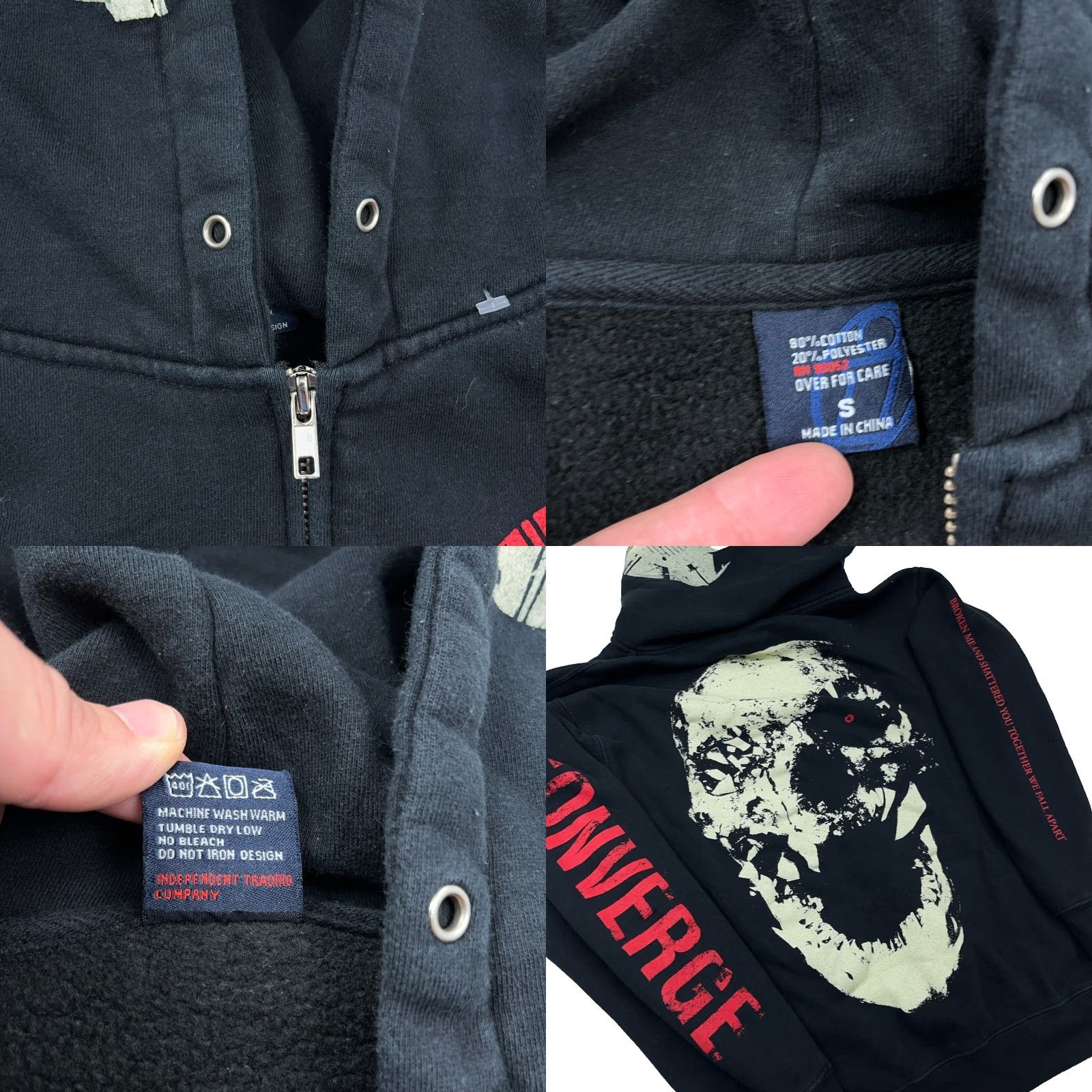 Vintage VINTAGE Converge Hoodie Men Small Black Sweatshirt Jacket Y2K Cyber Punk Band Size US S / EU 44-46 / 1 - 8 Thumbnail