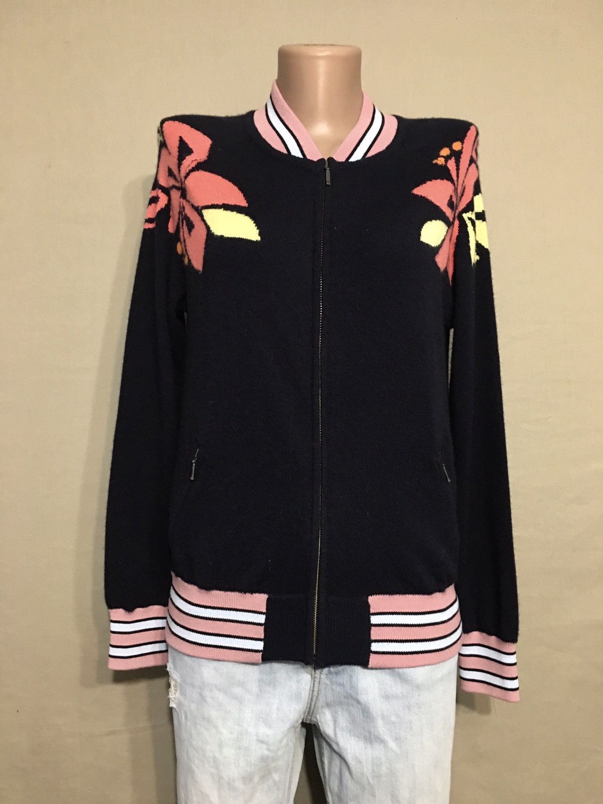 CHINTI & PARKER Chinti and Parker Floral Design Cashmere Zip Sweater Size S Size S / US 4 / IT 40 - 2 Thumbnail