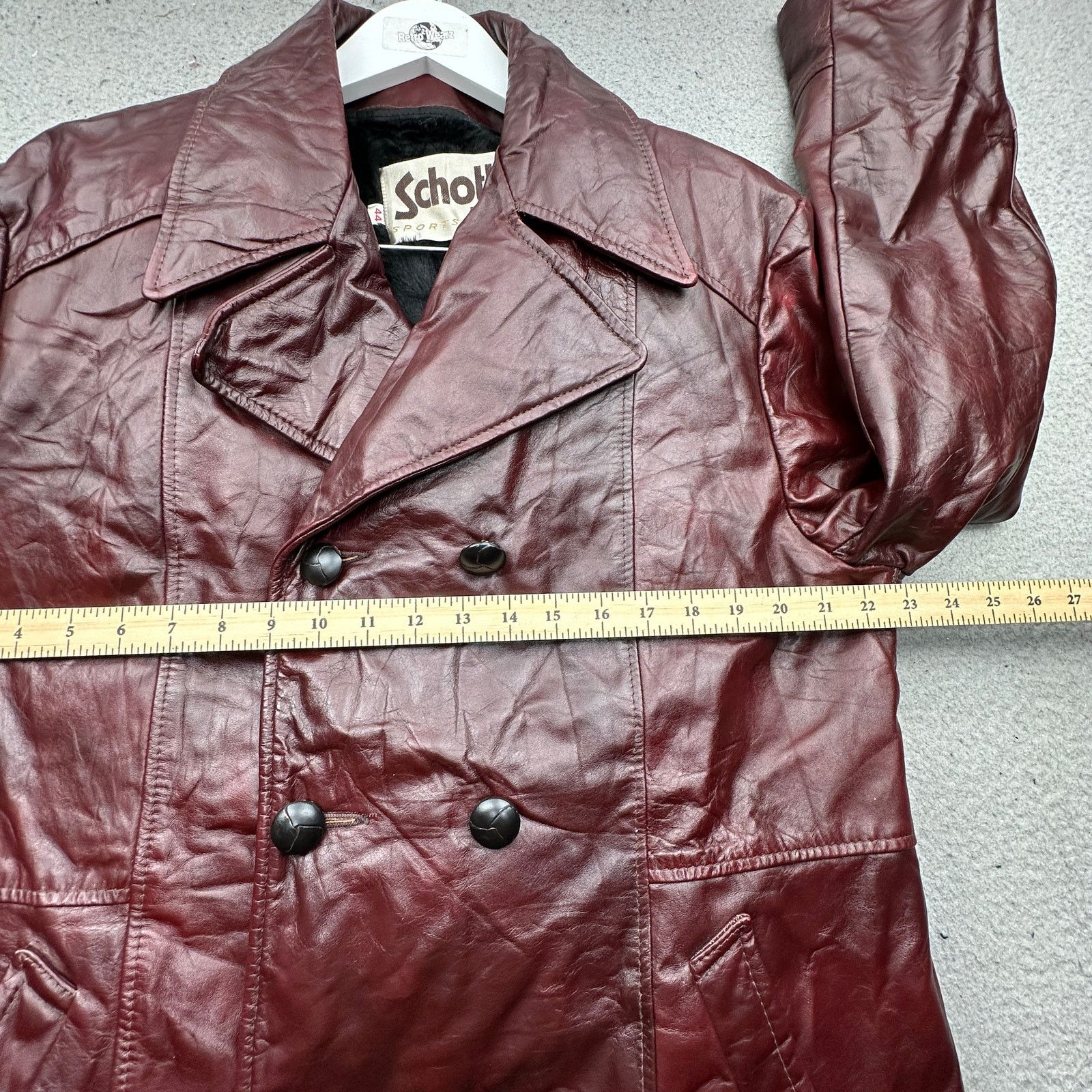 Schott Vintage Schott Bros Double Breasted Peacoat Leather Coat 44 Size US L / EU 52-54 / 3 - 6 Thumbnail