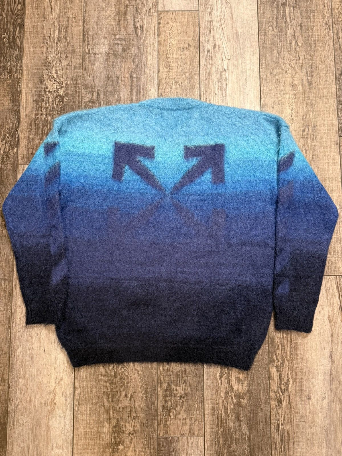 Off-White OFF-WHITE Dégradé Brushed Mohair-Blend Sweater - Blue Large Size US L / EU 52-54 / 3 - 2 Thumbnail