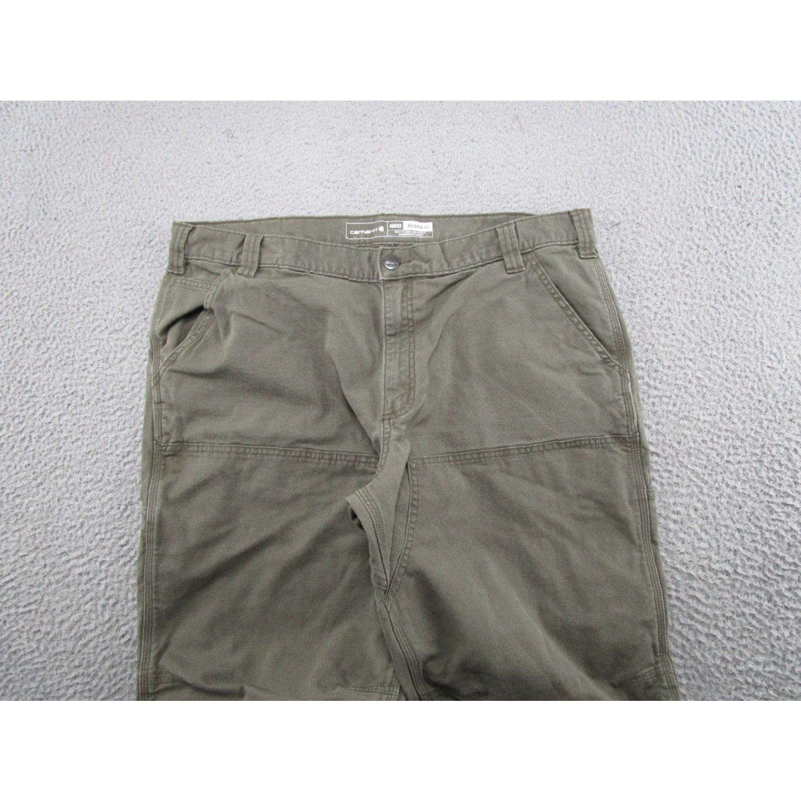 Carhartt Carhartt Pants 102802 217 Duck Double Knee Relaxed Fit Men's 40x32 Tag Size Green Cargo 5-Pocket Design Carpentry Workwear Jeans Style Baggy Straight Size US 40 / EU 56 - 3 Thumbnail