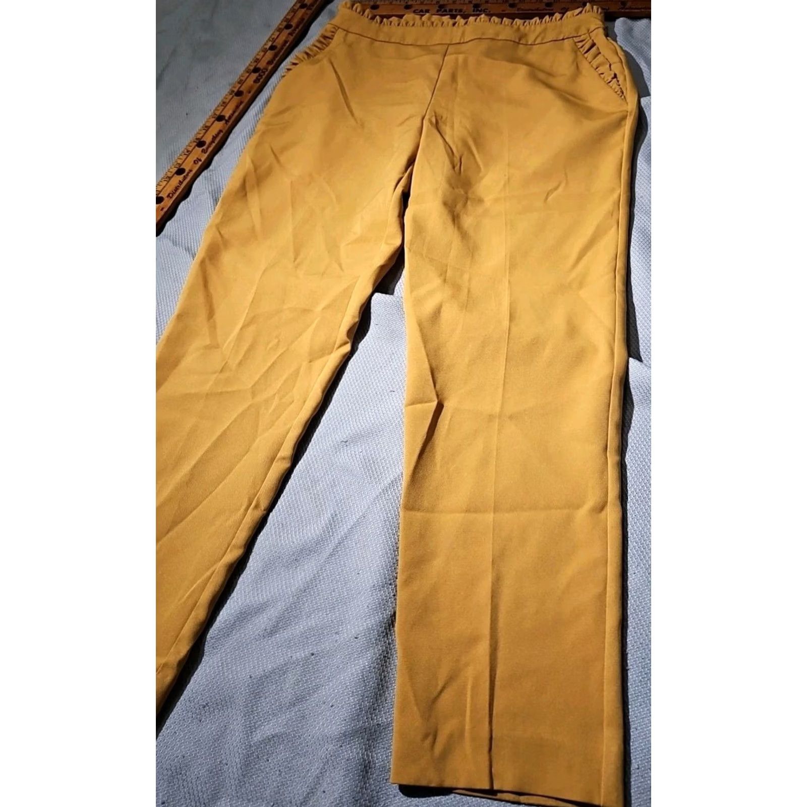 Vintage VINTAGE Flirtatious Young Contemporary Pants Womens Large Yellow Mustang Pull On Ruffle Size 36" / US 14 / IT 50 - 5 Thumbnail