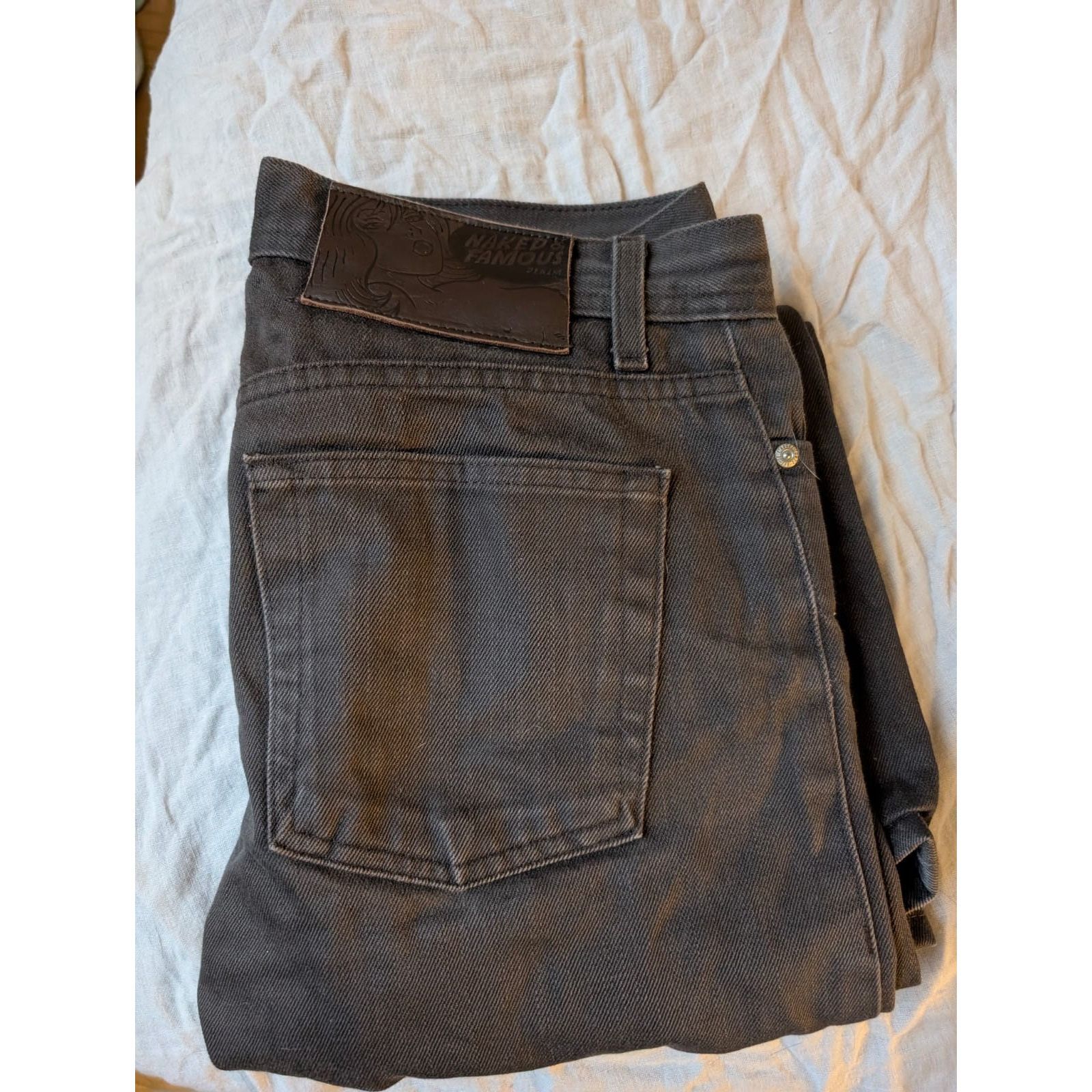 Naked & Famous Weird Guy - Brown Selvedge Chino (29) Size US 29 - 1 Thumbnail
