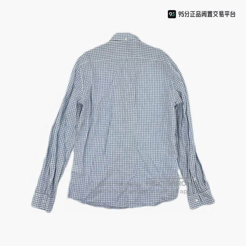 Brunello Cucinelli Brunello Cucinelli Men's Blue Check Long. Size US M / EU 48-50 / 2 - 3 Thumbnail