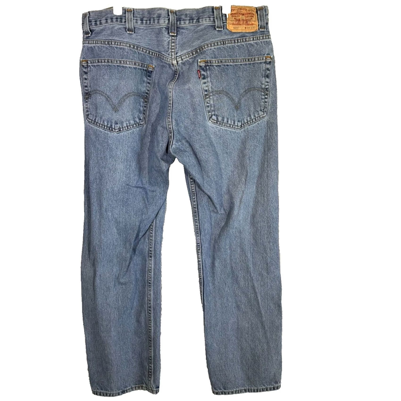 Levi's Levi’s 505 Jeans Men 38x30 Regular Fit Mid Rise Straight Blue Denim Classic Size US 38 / EU 54 - 2 Thumbnail