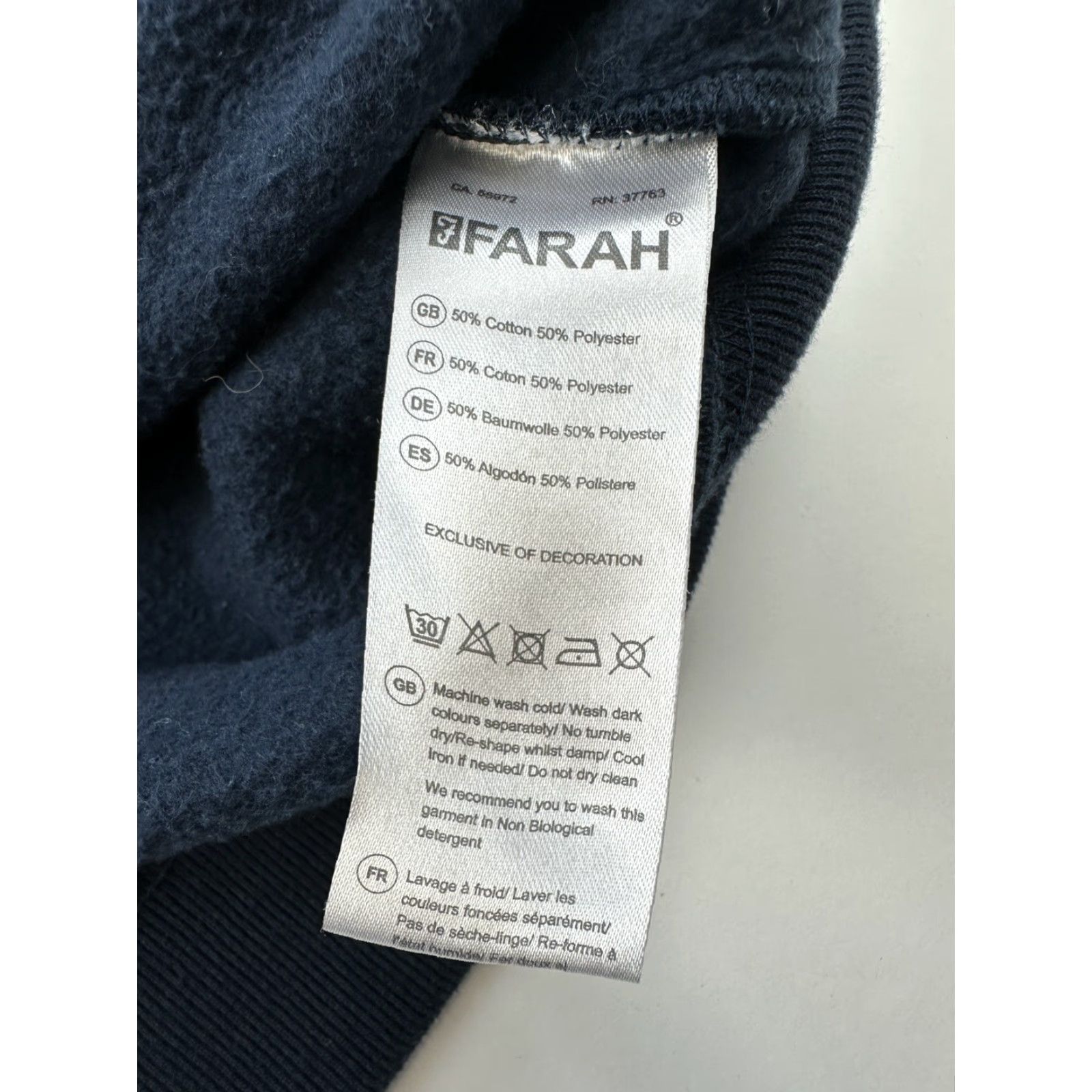 Farah Farah Hoodie Sweatshirt Mens 2XL Full Zip Blue Hooded Size US XXL / EU 58 / 5 - 7 Thumbnail