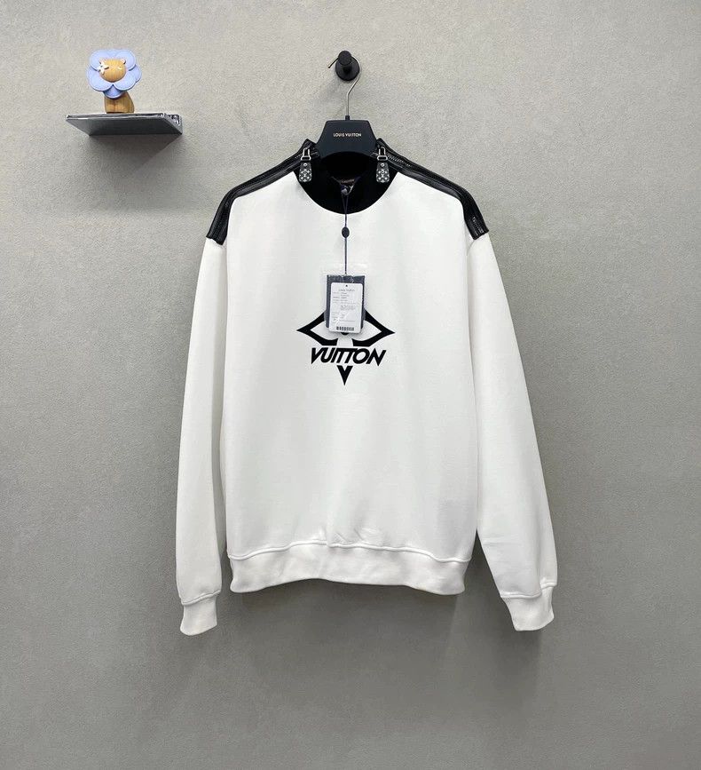 Louis Vuitton White large logo printed sweatshirt