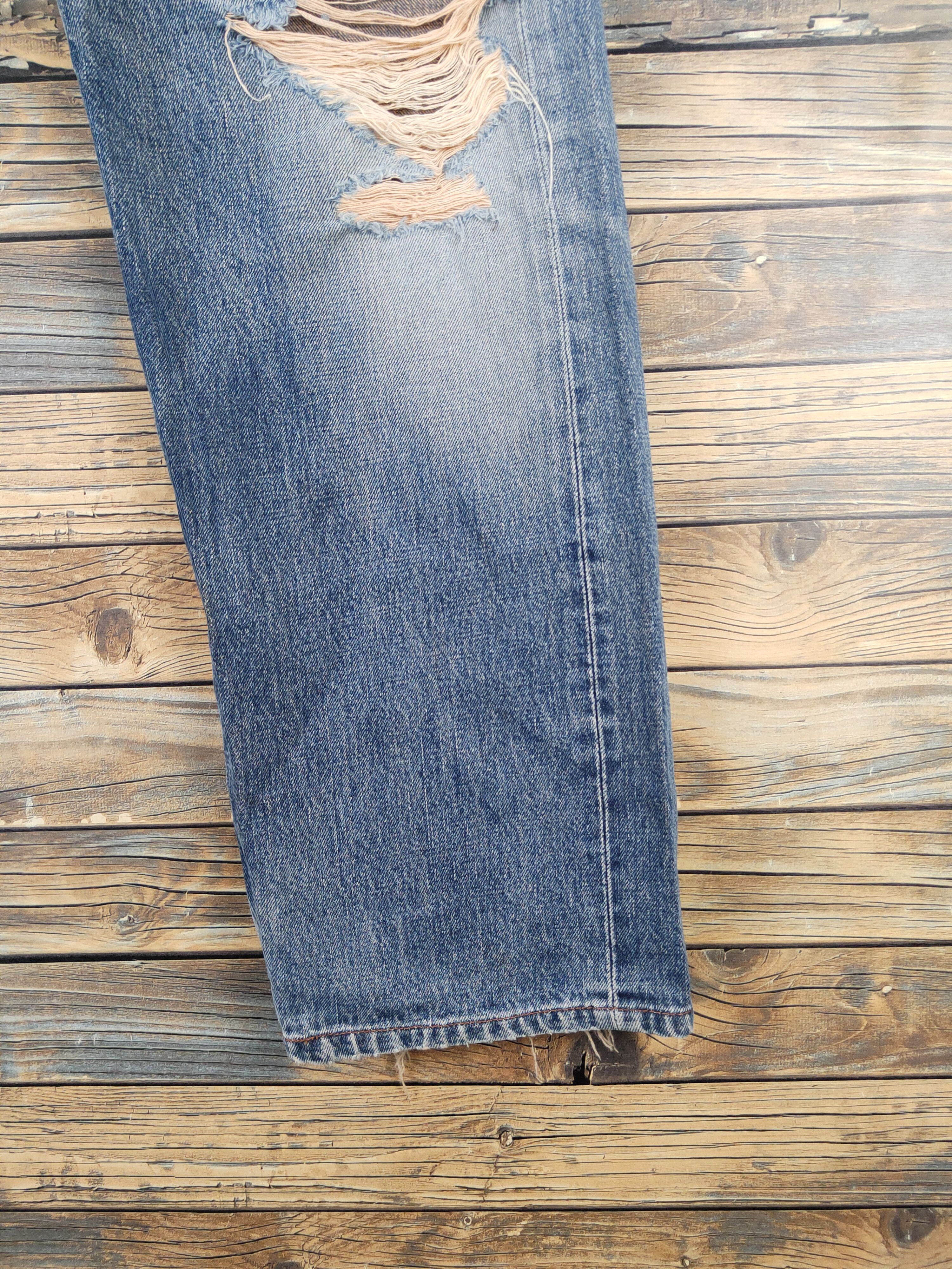 Edwin Edwin selvedge Distressed Ripped denim Jeans #W1398 Size US 32 / EU 48 - 6 Thumbnail