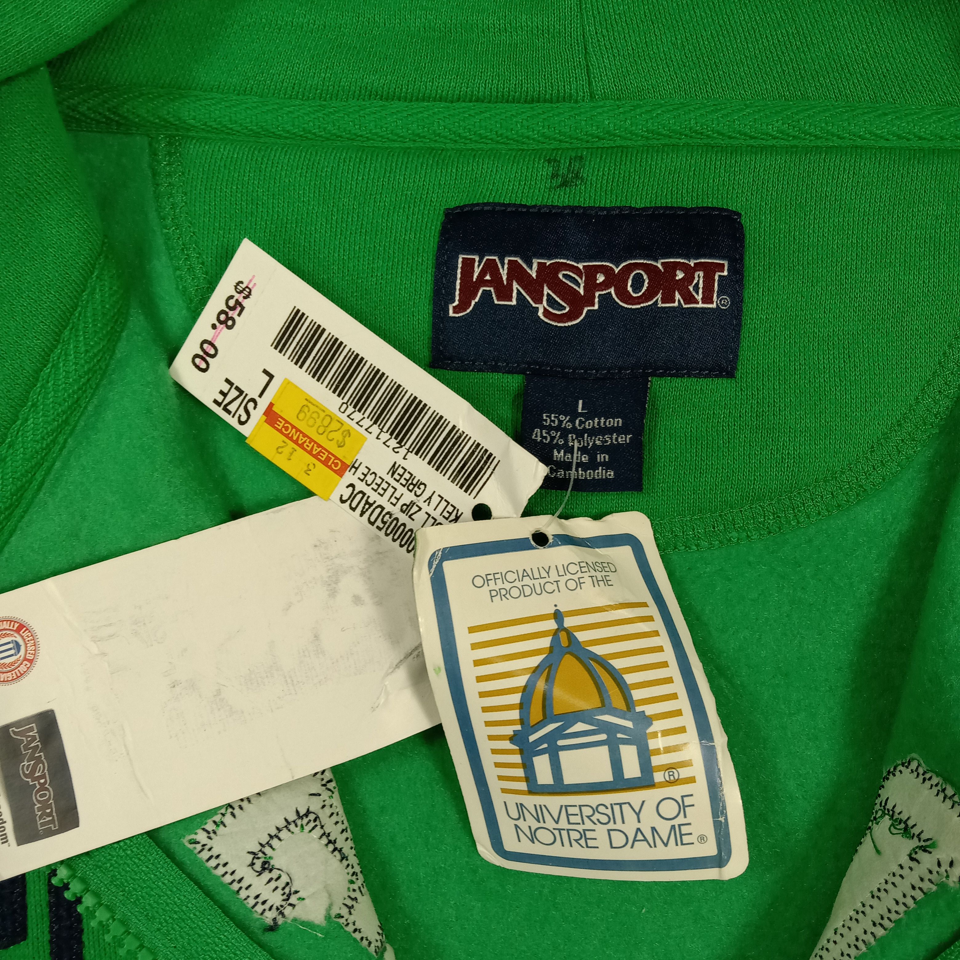 Jansport University of Notre Dame Hoodie Zip Up Sweatshirt C287N28 Size US L / EU 52-54 / 3 - 3 Thumbnail